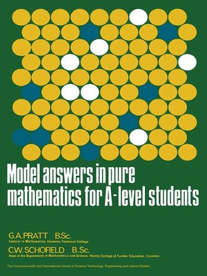 cover image of Model Answers in Pure Mathematics for A-Level Students